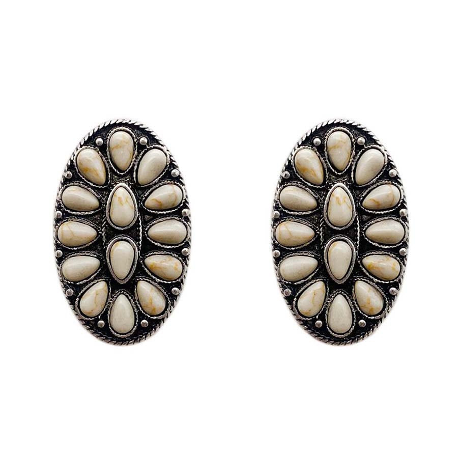 Off White Oval Studs