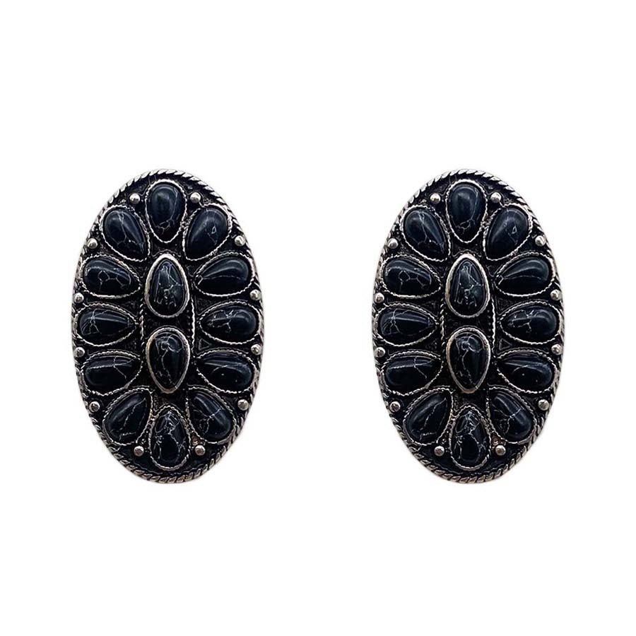 Black Oval Studs