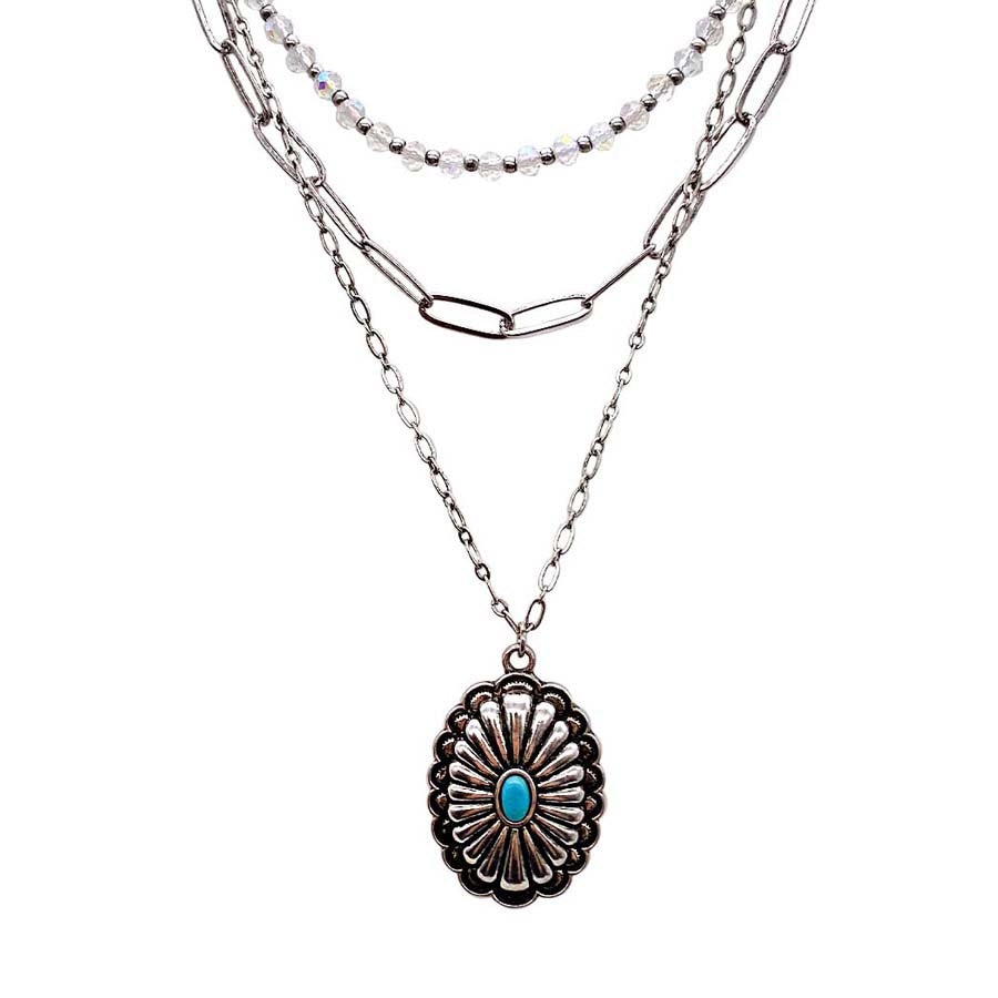 Layered Concho Necklace