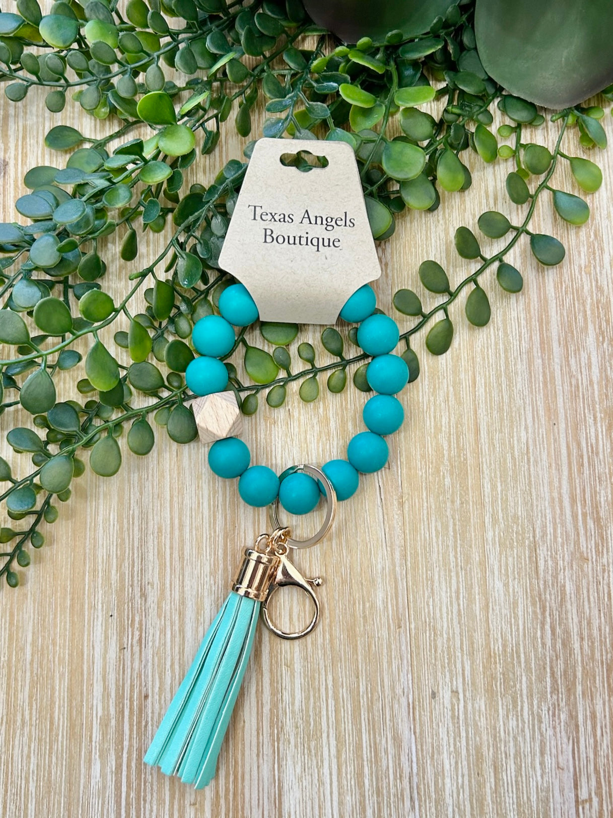 Beaded Silicone Tassel Keychain
