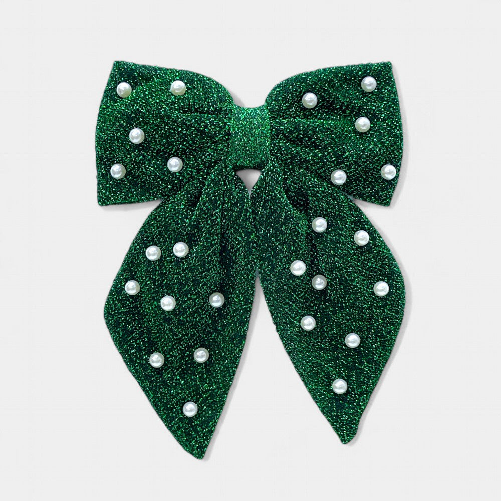 Don’t Be A Grinch Green Pearl Bow
