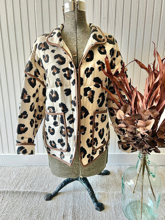 Never Question It Leopard Print Quilted Jacket