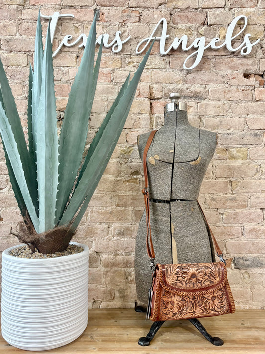 American Darling Tooled Leather Crossbody