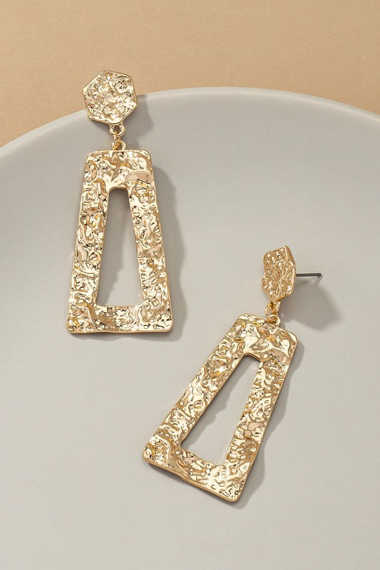 Gold Hammered Earrings