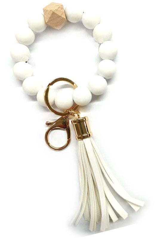 Beaded Silicone Tassel Keychain