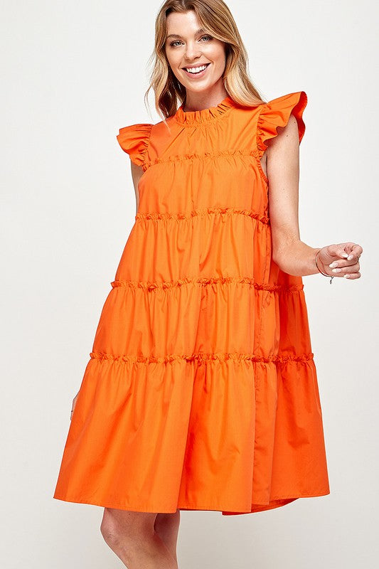 Ruffle My Feathers Orange Dress