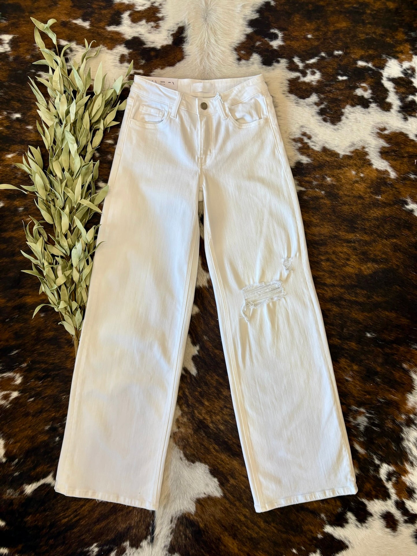Worthwhile White Wide Leg Vervet By Flying Monkey Jeans