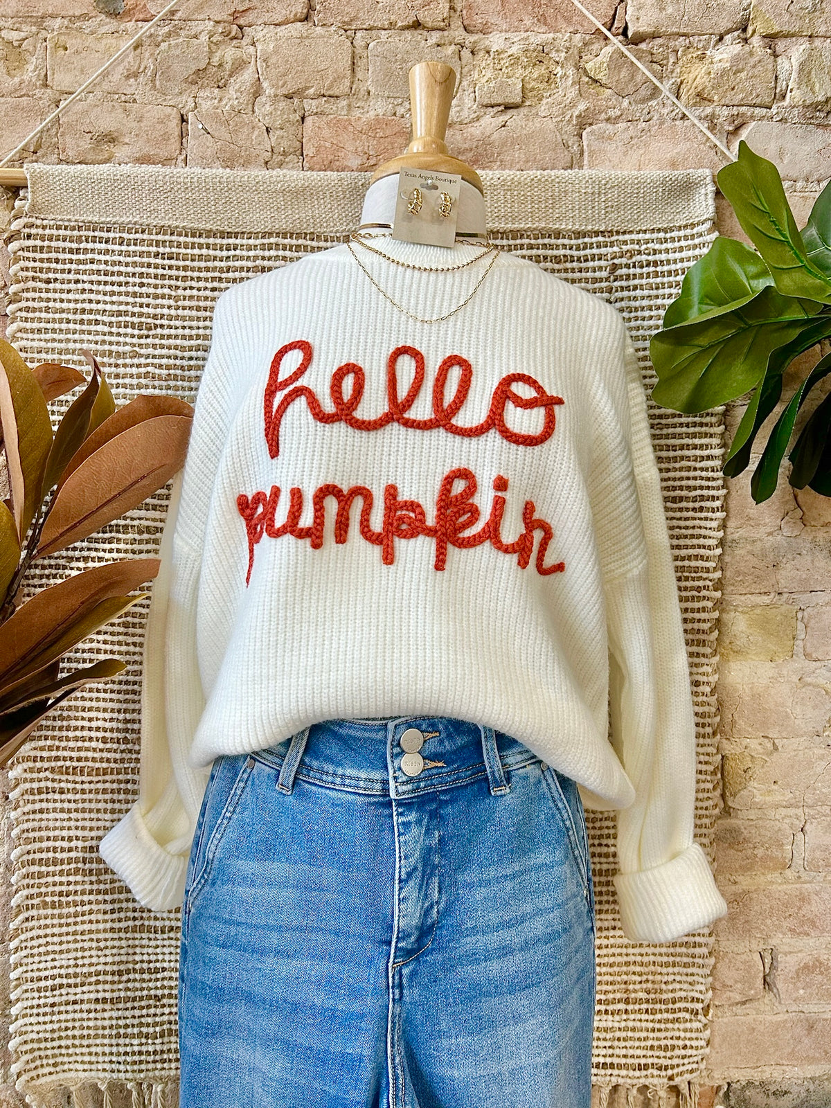 Hello Pumpkin Ivory Sweater