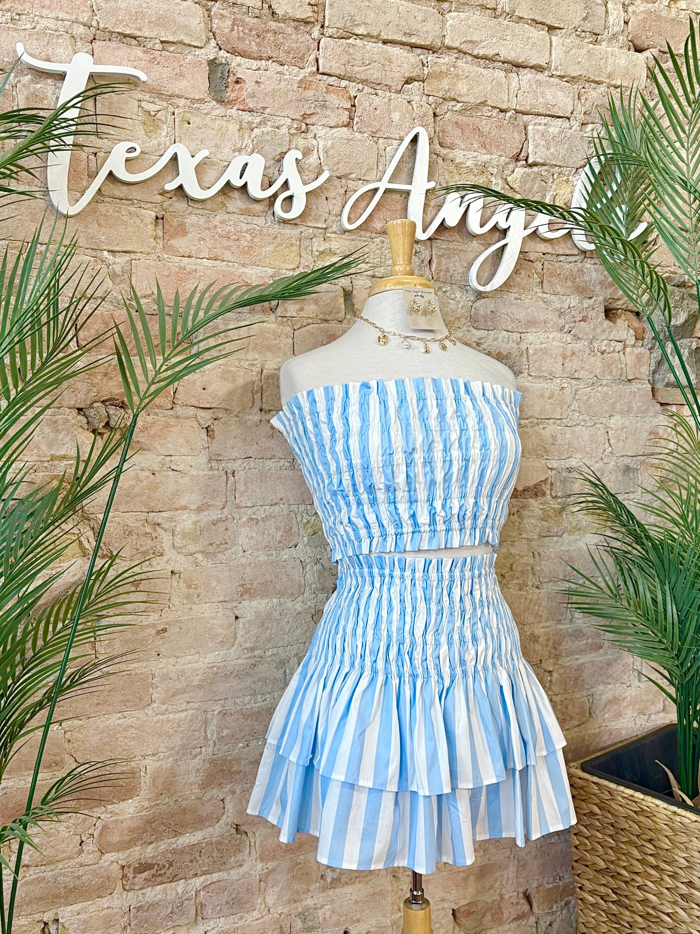 Ocean Breeze, Mind At Ease Blue Striped Tube Top
