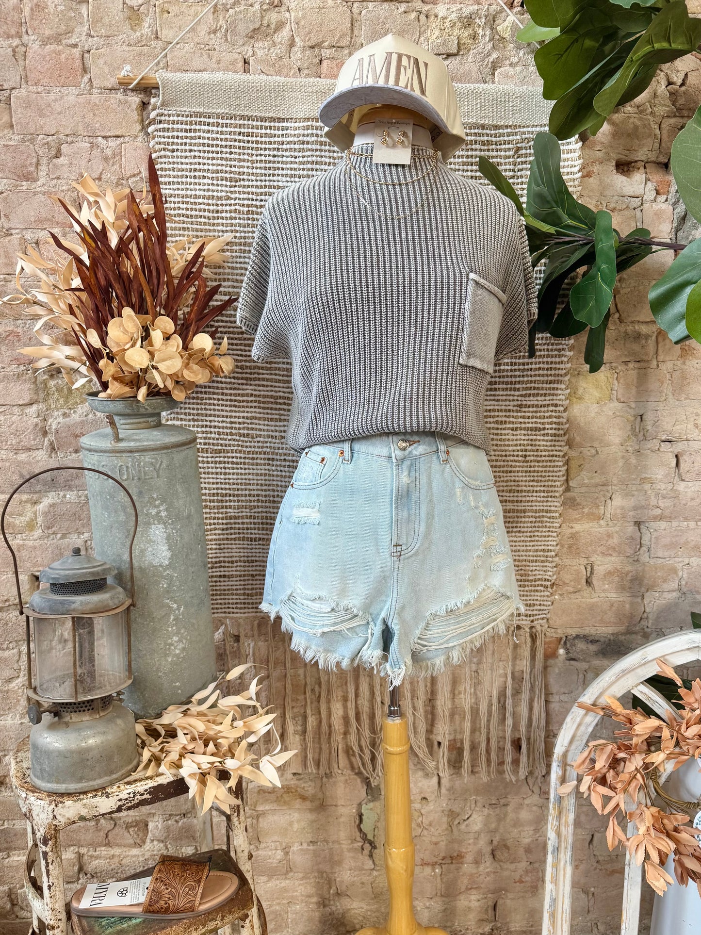 Knew All Along Mocha Mineral Wash Knit Top