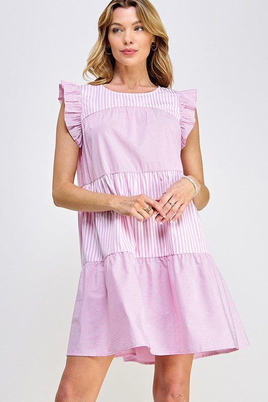 Sunshine State Of Mind Pink Striped Dress