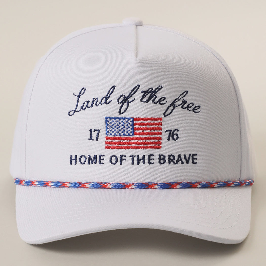 Land Of The Free Embroidered Trucker Hat