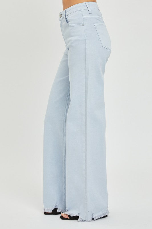 Give Me A Reason Light Wash Wide Leg Risen Jeans