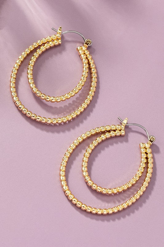 Gold Oval Hoop Earrings