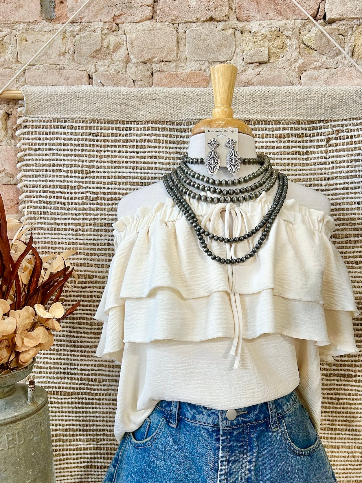 Been On My Mind Cream Off Shoulder Blouse