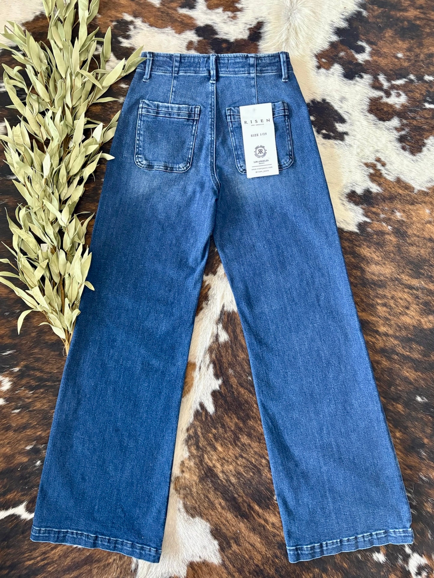 Born To Dream Dark Wash Wide Leg Risen Jeans