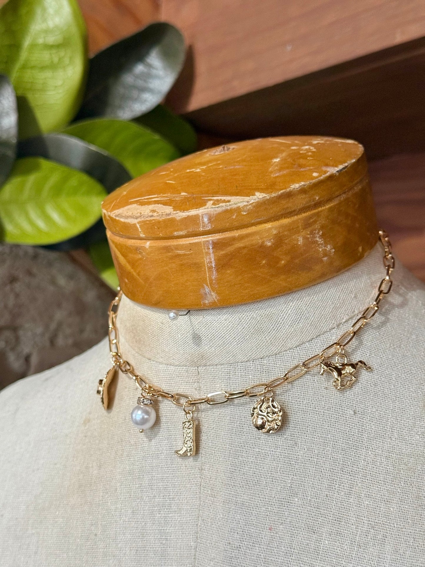 Gold Western Charm Necklace