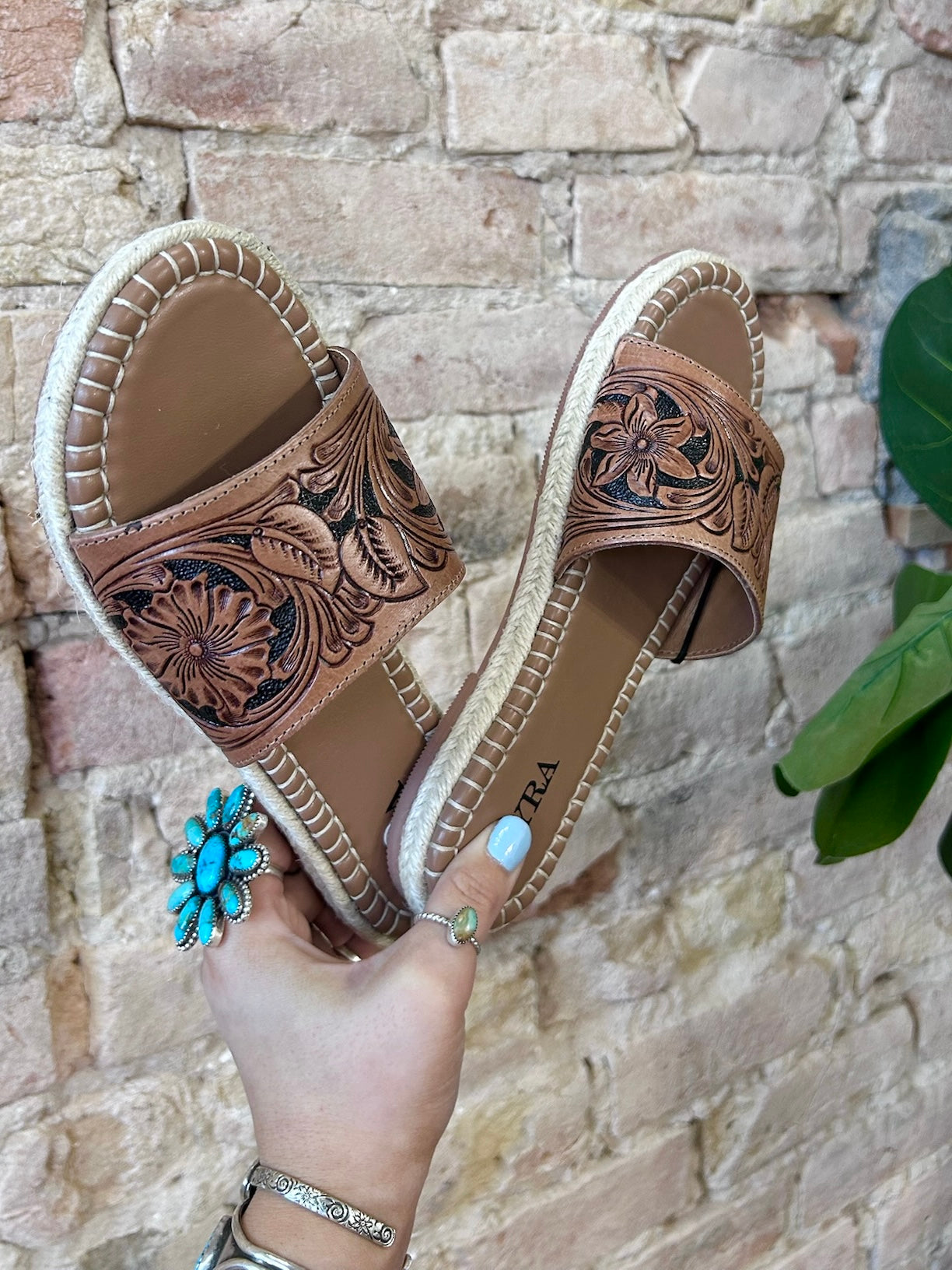 MYRA Tooled Leather Sandals