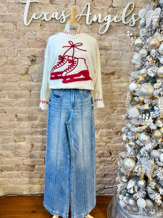 December Ice Skating Date Knit Sweater