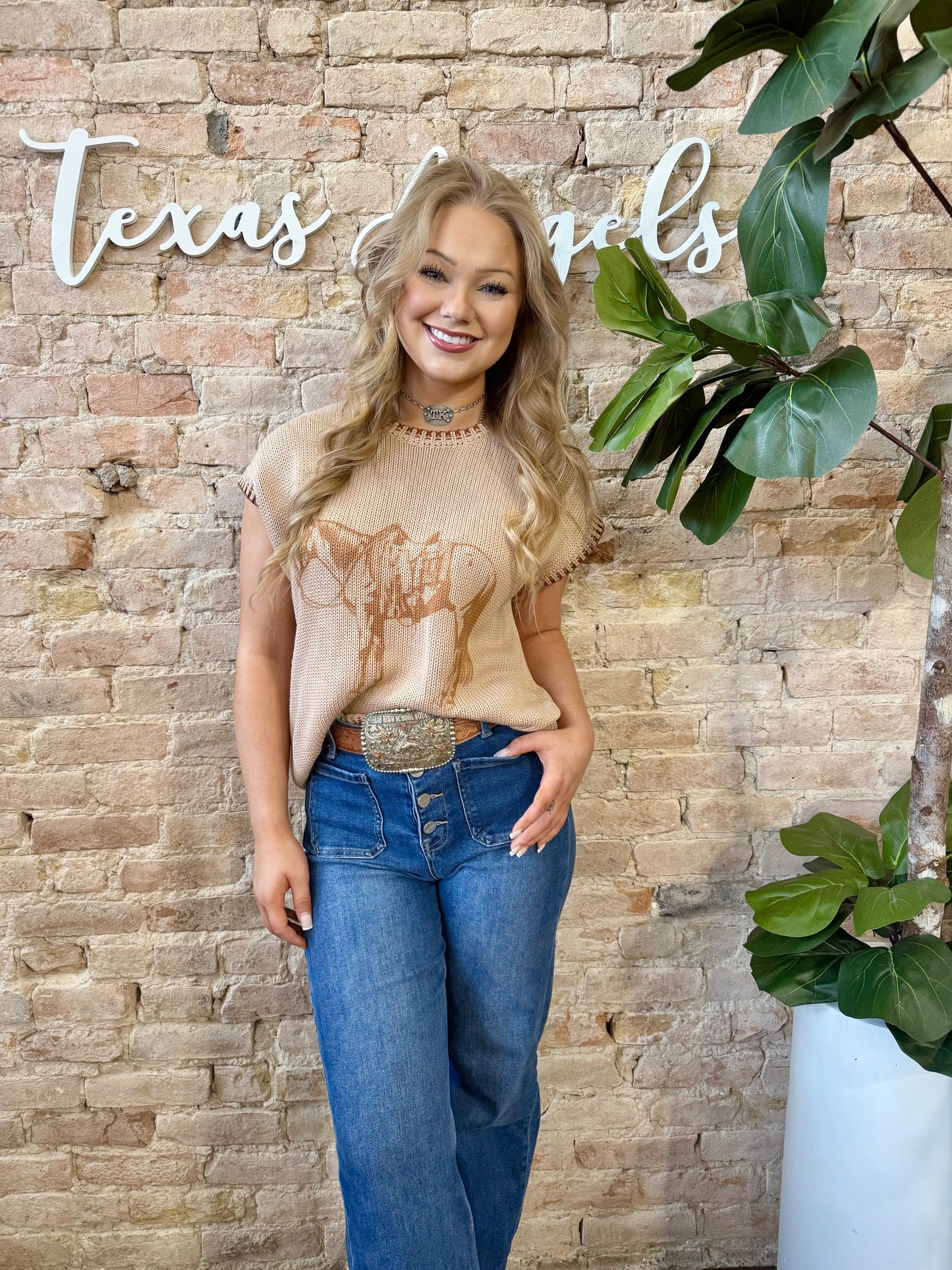 Saddle Up Horse Knit Sweater Top