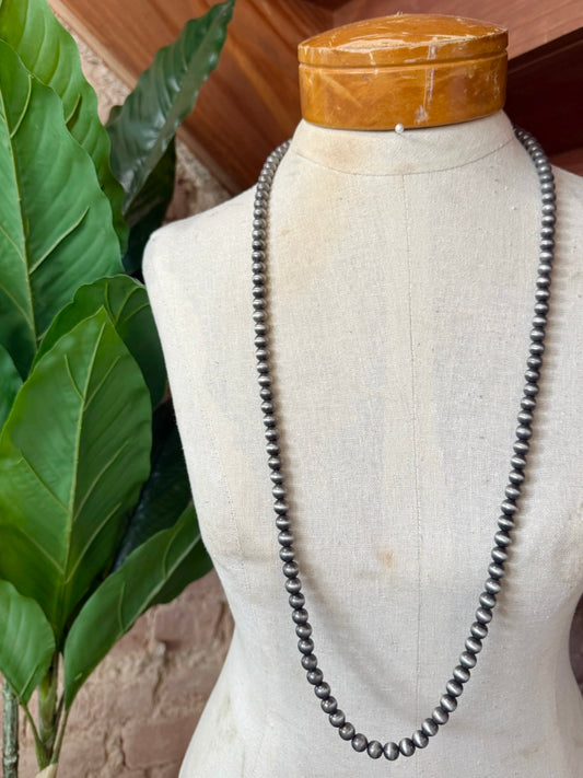 Single Strand Silver Beaded Necklace