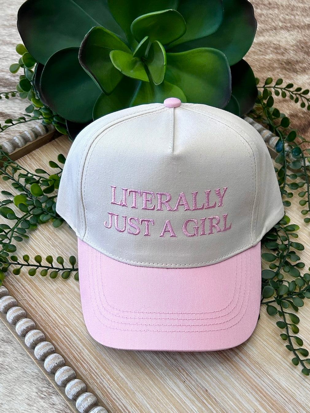 Literally Just A Girl Pink Trucker Hat