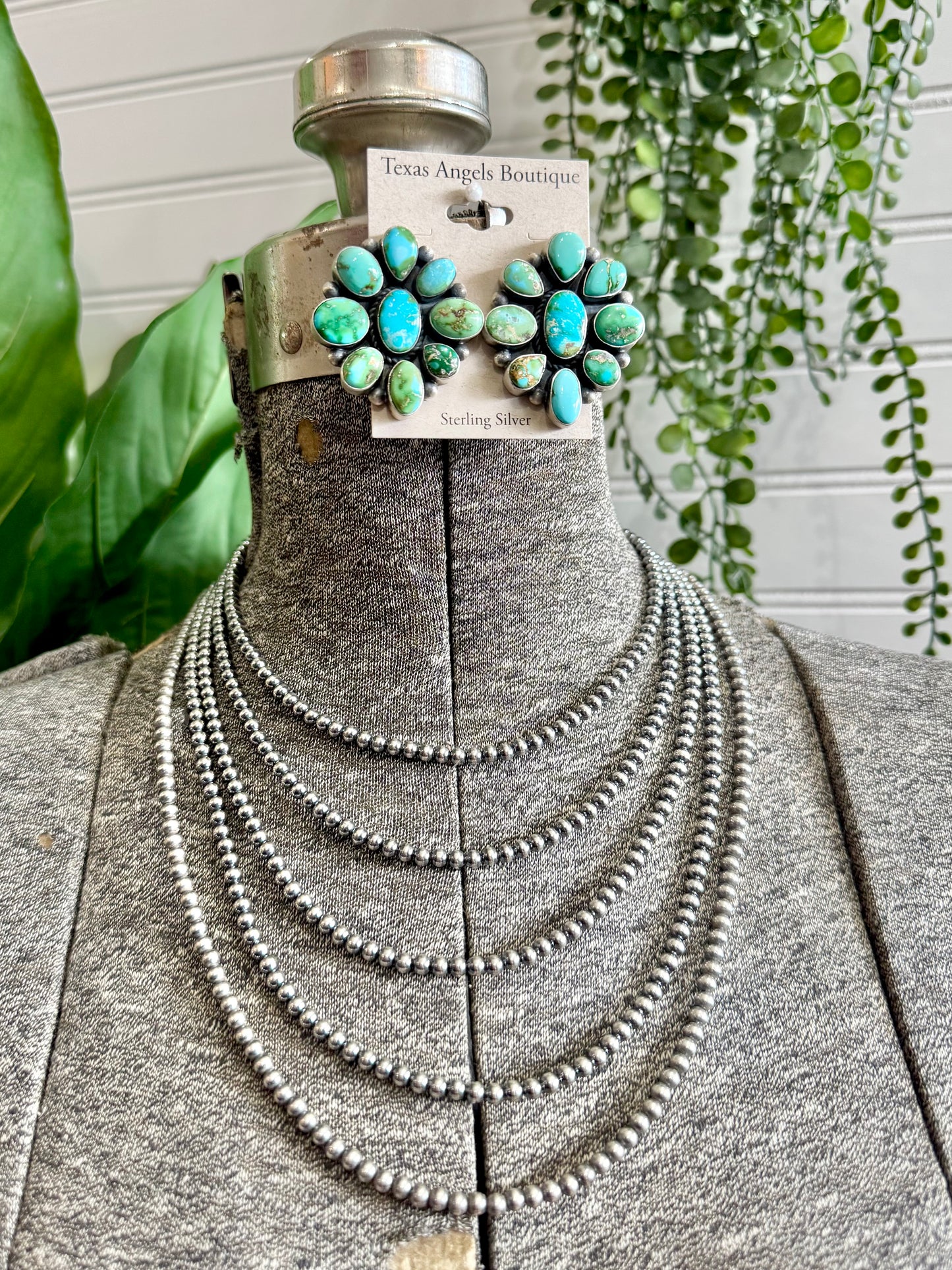 4MM Sterling Silver Navajo Pearl Necklace