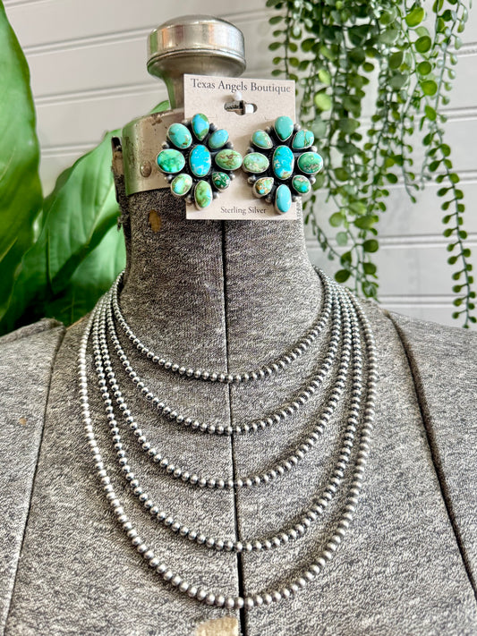 4MM Sterling Silver Navajo Pearl Necklace