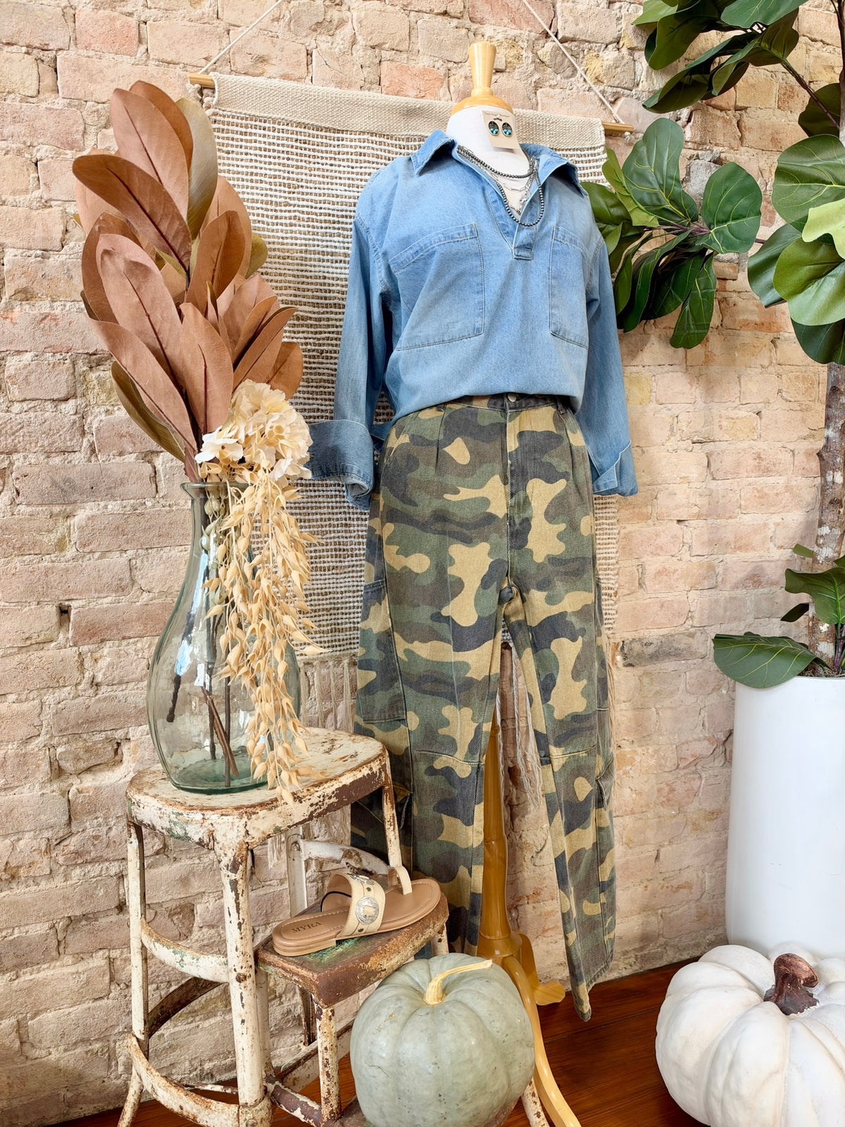 Gone Bird Hunting Chambray Blouse