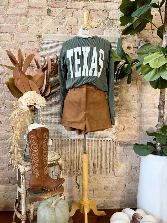 Texas On My Mind Olive Sweatshirt