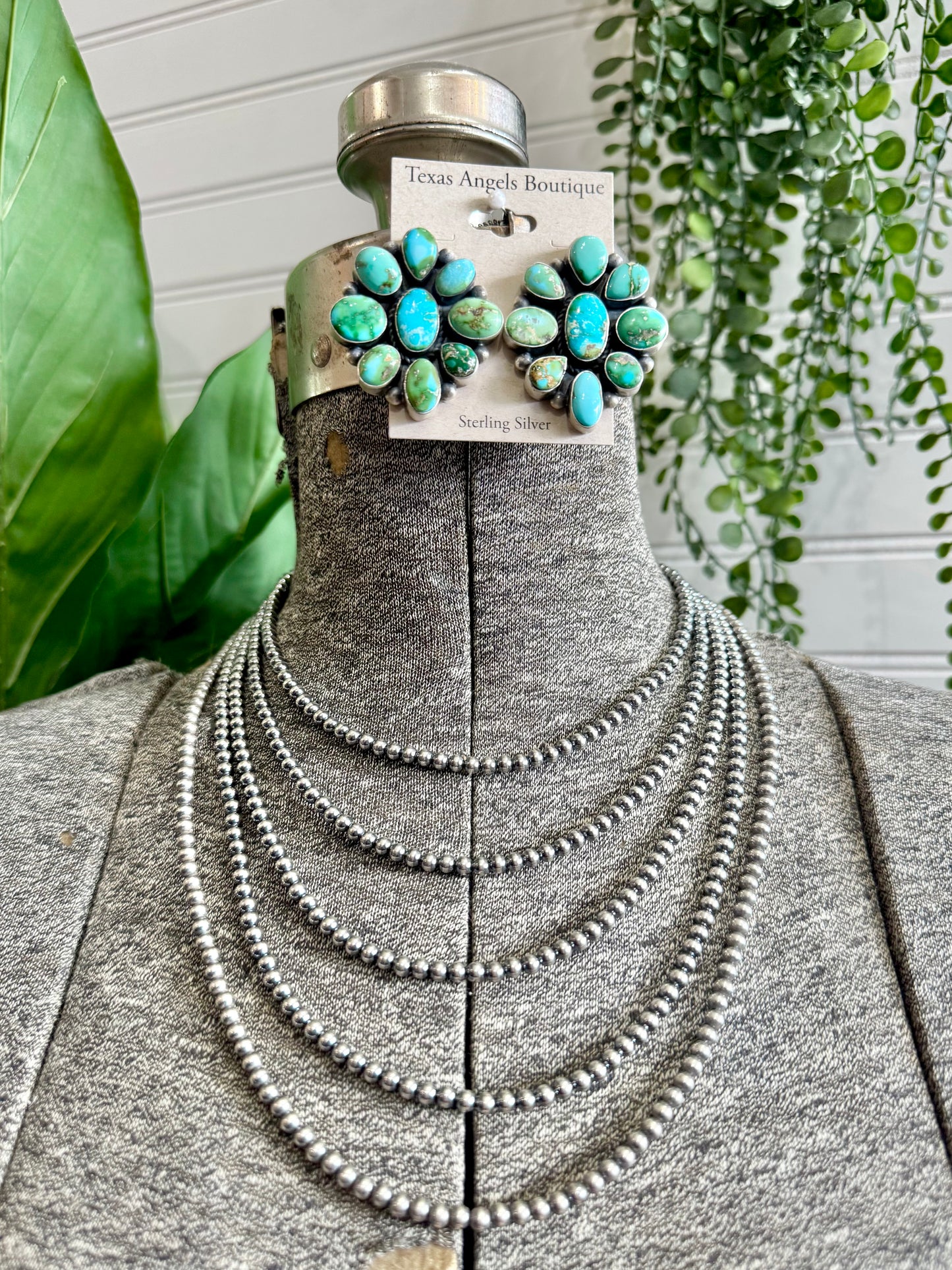 4MM Sterling Silver Navajo Pearl Necklace