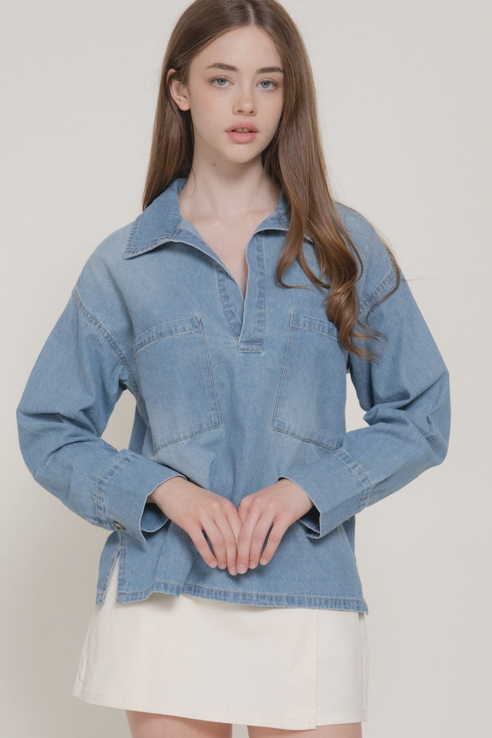Gone Bird Hunting Chambray Blouse