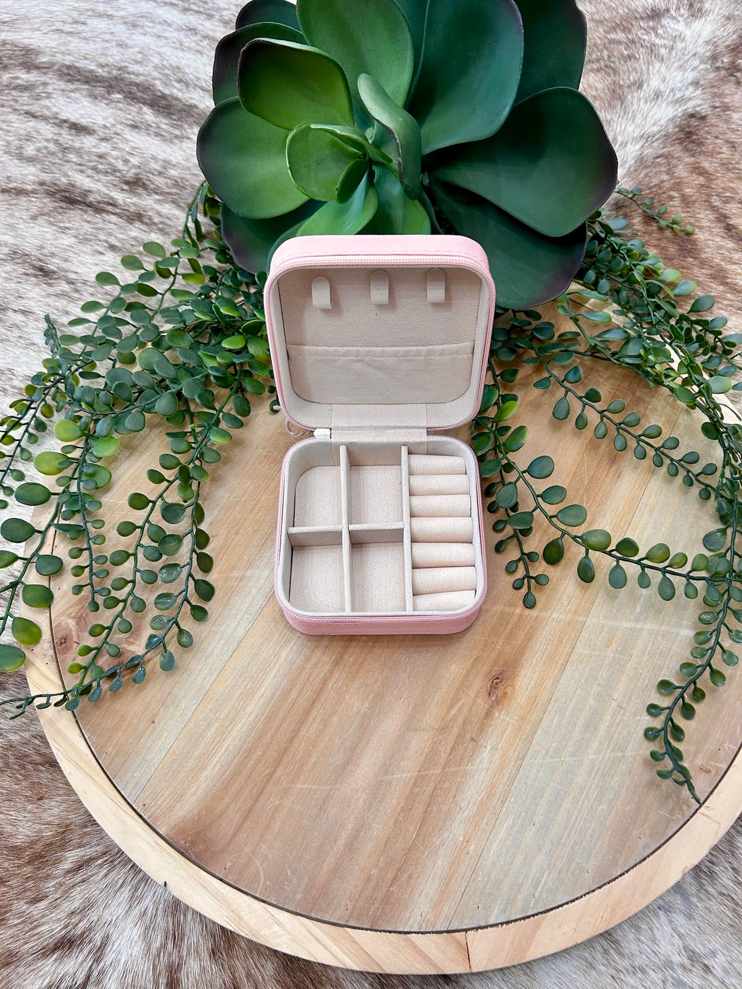 Pink Striped Jewelry Box