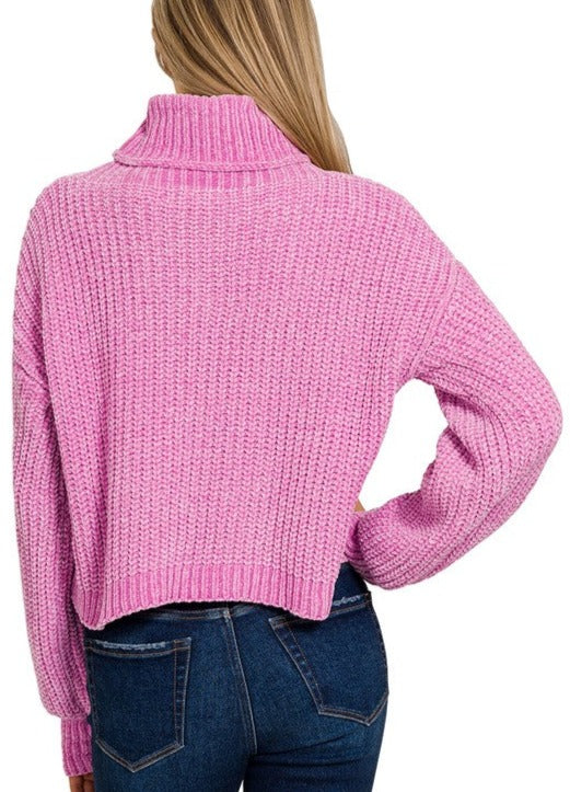 Sleigh Ride Pink Turtleneck Sweater