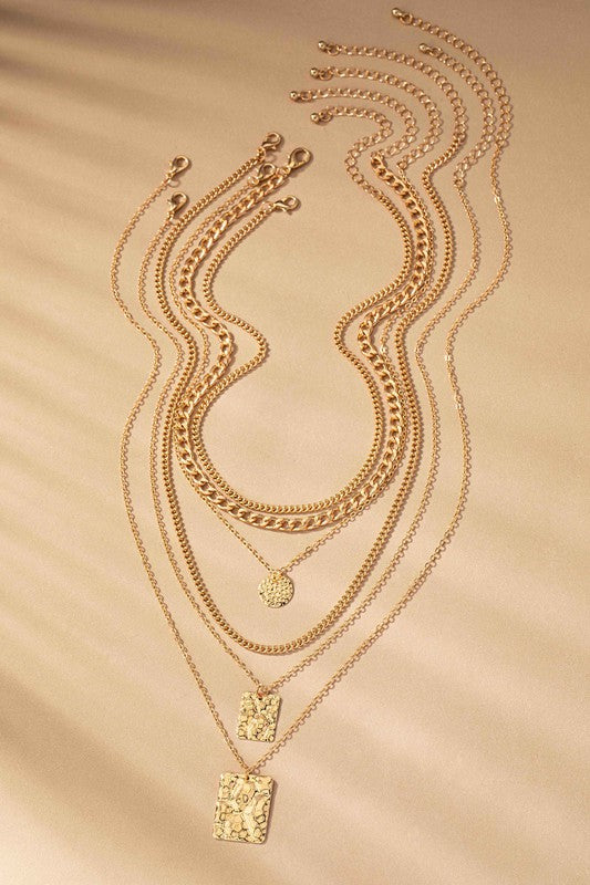 Multi Strand Gold Layered Necklace