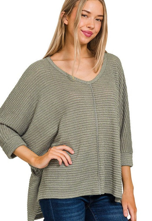 Treat Her Right Olive Knit Top