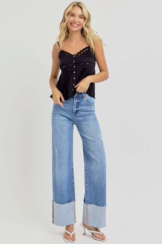 Why Don't Ya Wide Leg Risen Jeans