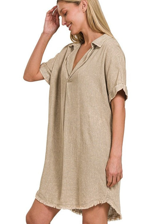 Down To Earth Beige Dress