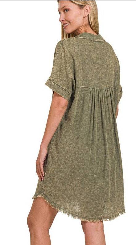 Down To Earth Olive Dress