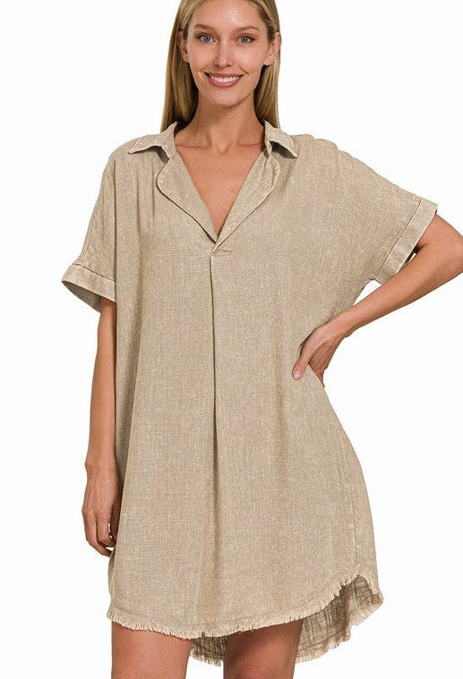 Down To Earth Beige Dress