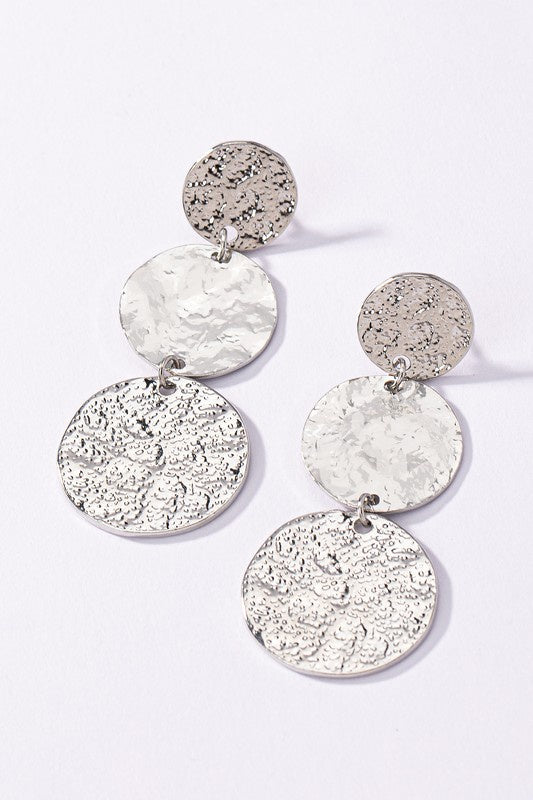 Silver Hammered Earrings