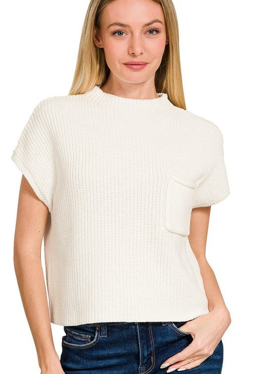 RESTOCK Know It All Ivory Knit Top