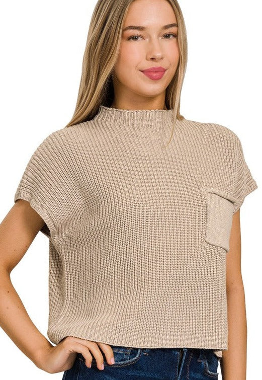 RESTOCK Know It All Mocha Knit Top