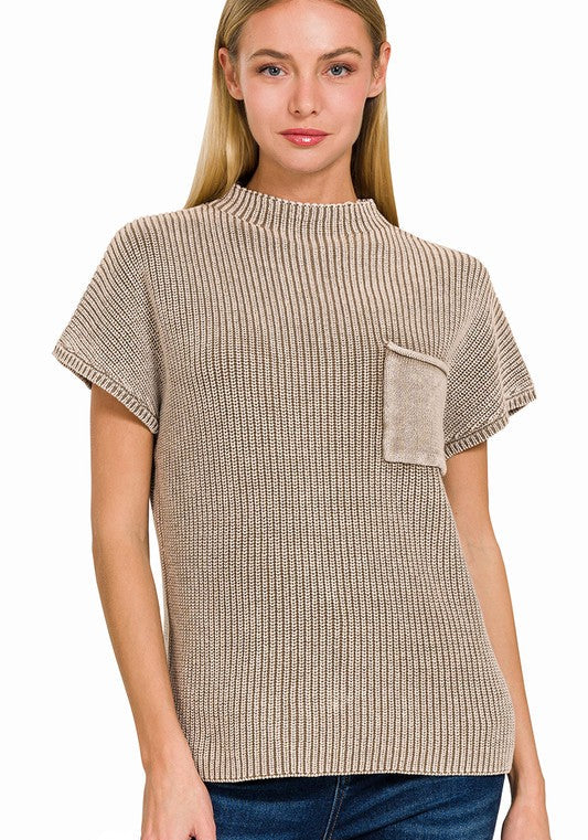Knew All Along Mocha Mineral Wash Knit Top