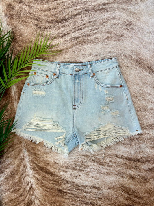 Lake House Light Wash Denim Shorts