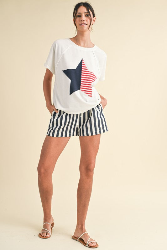 Stars & Stripes Navy Striped Shorts
