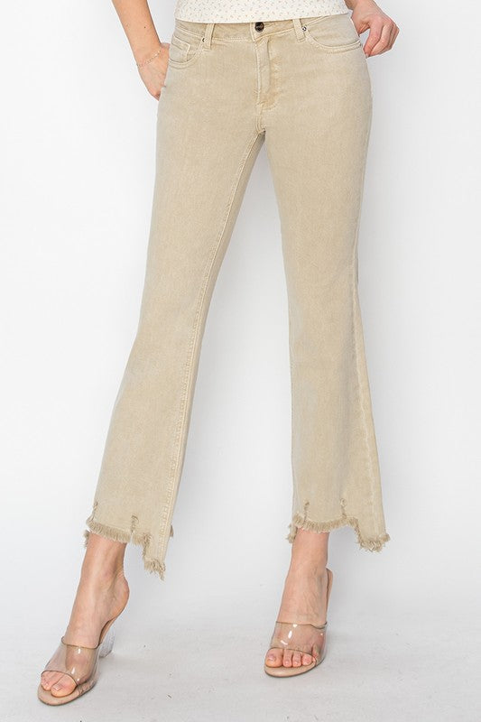 Let’s Kick It Khaki Straight Leg Risen Jeans