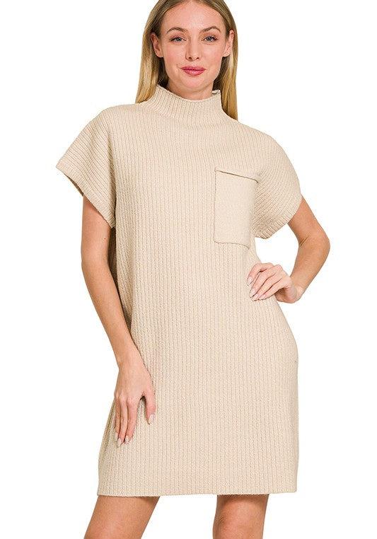 On The Daily Beige Sweater Dress