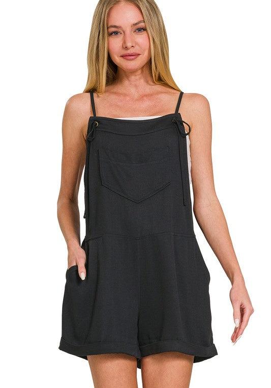 Let's Take A Road Trip Black Romper