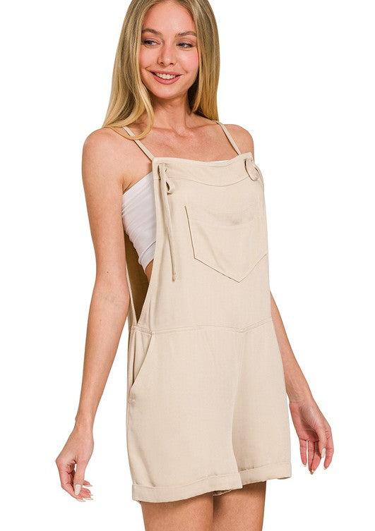 RESTOCK Let's Take A Road Trip Beige Romper